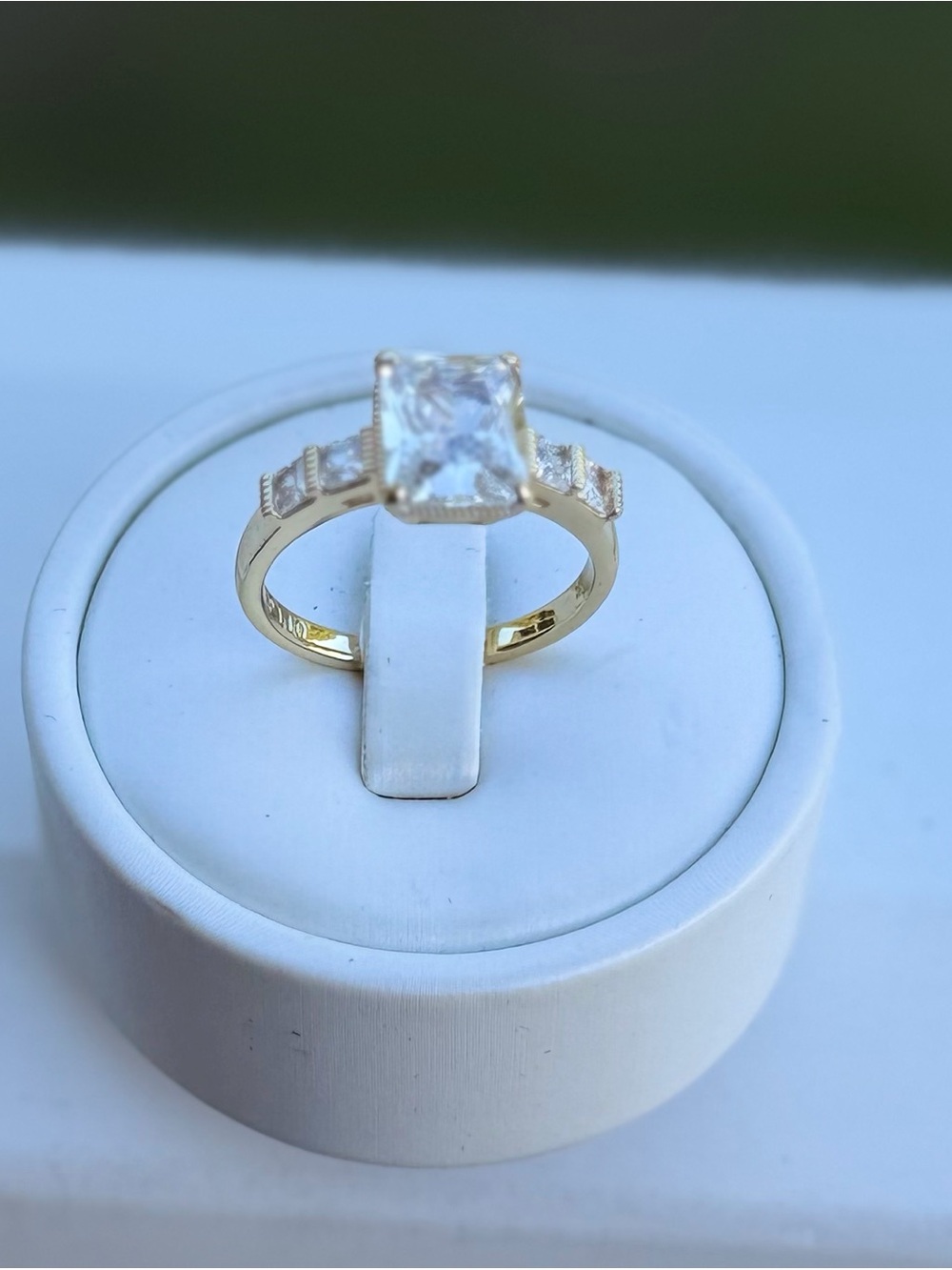 Princess Cut AAA CZ 18K Gold Filled Ring - Size 10